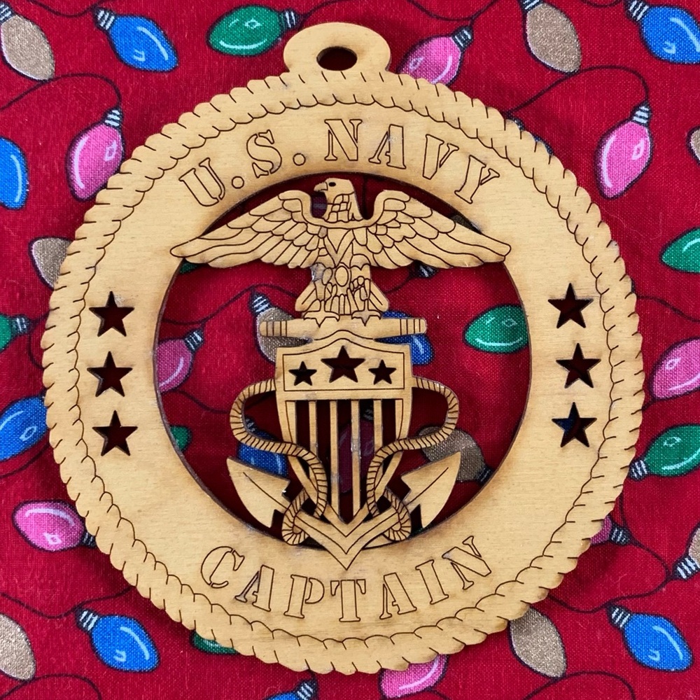 U.S. Navy Captain Wooden  Ornament.